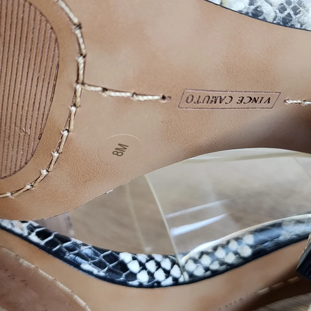 VINCE CAMUTO Felima Snakeskin Leather High Heel Sandal 8M